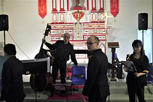 A concert by the Hong Kong New Music Ensemble in St. Joseph’s Chapel, on the island of Yim Tin Tsai, Sai Kung, 6 April 2014