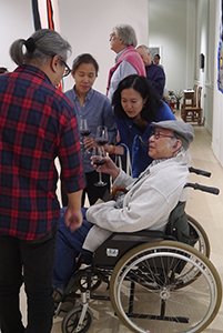 Artist Gaylord Chan at the opening of his exhibition, Hanart TZ Gallery, Pedder Building, Central, 16 April 2014