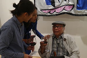 Artist Gaylord Chan at an exhibition opening at Hanart TZ Gallery, Central, 16 April 2014