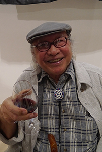 Artist Gaylord Chan at an exhibition opening at Hanart TZ Gallery, Central, 16 April 2014