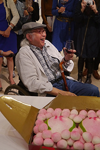 Artist Gaylord Chan at an exhibition opening at Hanart TZ Gallery, Central, 16 April 2014