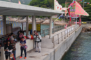 Flags on a pier, Po To Island, 21 April 2014
