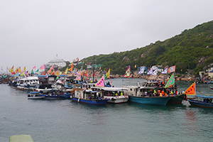 Boats with flags, Po Toi island, 21 April 2014