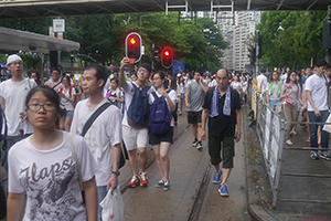 Annual pro-democracy march, Causeway Road, Causeway Bay, 1 July 2014