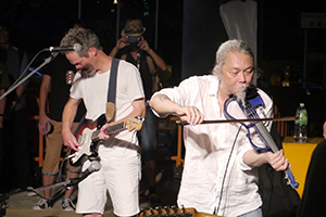 The Box, performing outside the Hong Kong Arts Centre, Wanchai, 19 July 2014