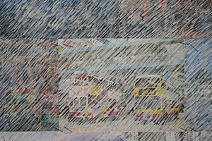 Detail of an artwork by Luke Ching, Gallery EXIT, Blue Box Factory Building, Tin Wan, 27 September 2014