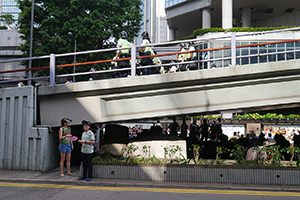 Police and demonstrators, Cotton Tree Drive, 28 September 2014