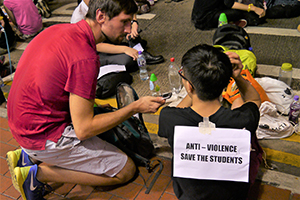 Street occupation, Causeway Bay, Hong Kong Island, 29 September 2014