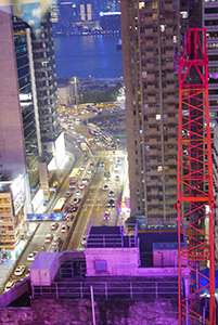 Buildings at night, Causeway Bay, Hong Kong Island, 4 September 2014