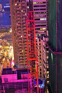 Buildings at night, Causeway Bay, Hong Kong Island, 4 September 2014
