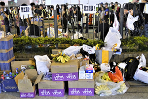 Supplies for the occupiers, Causeway Bay, Hong Kong Island, 29 September 2014