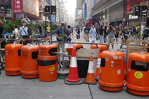 Barricade at the Mongkok Umbrella Movement occupation site, 30 September 2014