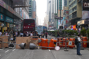 Barricade at the Mongkok Umbrella Movement occupation site, 30 September 2014
