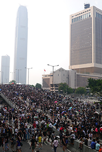 Admiralty Umbrella Movement occupation site, Harcourt Road, 30 September 2014