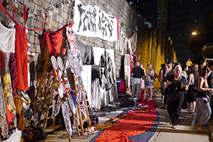 Frog King (Kwok Mang Ho) installation and performance, Chancery Lane, Central, 26 September 2014