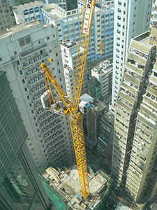 Construction site surrounded by buildings, Sheung Wan, 28 February 2008