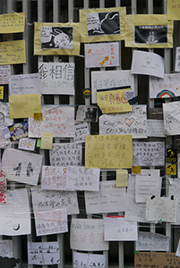 Posters at the Admiralty Umbrella Movement occupation site, Harcourt Road, 14 October 2014