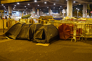 Admiralty Umbrella Movement occupation site, Tamar Street, 16 October 2014