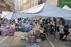 Causeway Bay Umbrella Movement occupation site, Yee Wo Street, 14 October 2014
