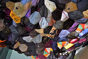 Umbrella installation at the Admiralty Umbrella Movement occupation site, Harcourt Road, 16 October 2014