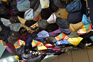 Umbrella installation at the Admiralty Umbrella Movement occupation site, Harcourt Road, 16 October 2014