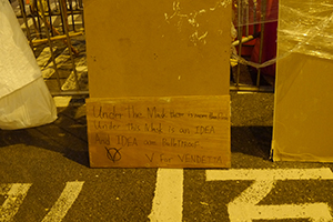 Posters at the Admiralty Umbrella Movement occupation site, Harcourt Road, 20 October 2014