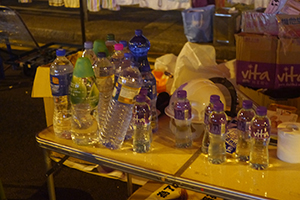 Supplies for occupiers at Central Umbrella Movement occupation site, Connaught Road Central, 1 October 2014