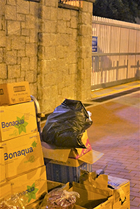 Supplies for the Umbrella Movement occupation stored near the entrance to the PLA Barracks, Lung Wo Road, 2 October 2014