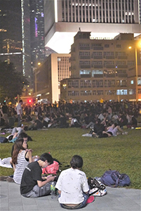 Umbrella Movement occupation site, Tamar Park, 2 October 2014