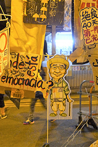 Posters at the Admiralty Umbrella Movement occupation site, Harcourt Road, 30 November 2014