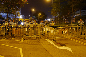 Police line on Tim Wa Avenue, 30 November 2014