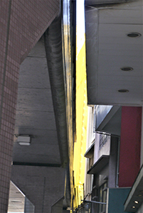 Footbridge and buildings, Central, 15 November 2014