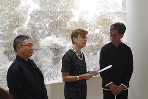 'Geometry of the Spirit: 50 Years of LEUNG Kui Ting' exhibition opening, Hanart TZ Gallery, Pedder Building, Central, 14 November 2014