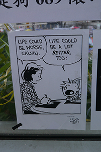 Posters at the Admiralty Umbrella Movement occupation site, Harcourt Road, 15 November 2014