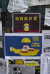 Posters at the Admiralty Umbrella Movement occupation site, Harcourt Road, 15 November 2014