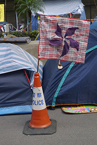 'Hong Kong flag' at the Admiralty Umbrella Movement occupation site, Tim Mei Avenue, 15 November 2014