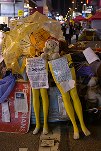 Barricade at the Mongkok Umbrella Movement occupation site, Nathan Road, 24 November 2014