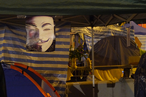 Tents at the Admiralty Umbrella Movement occupation site, Harcourt Road, 30 November 2014