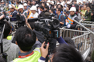 The final day of the Admiralty Umbrella Movement occupation site, Connaught Road Central, 11 December 2014