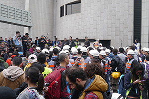 The final day of the Admiralty Umbrella Movement occupation site, Connaught Road Central, 11 December 2014