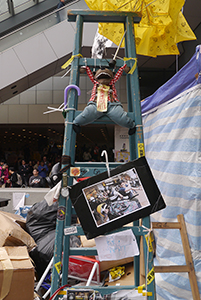 The final day of the Admiralty Umbrella Movement occupation site, Harcourt Road, 11 December 2014