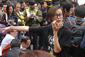 Singer and activist Denise Ho at the Admiralty Umbrella Movement site on its last day, Harcourt Road, 11 December 2014