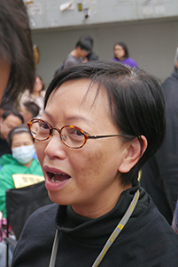 Cyd Ho at the Admiralty Umbrella Movement occupation site on its final day, Harcourt Road, 11 December 2014