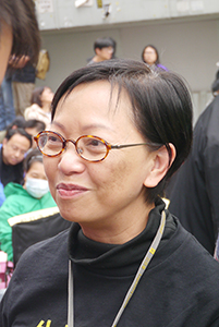 Cyd Ho at the Admiralty Umbrella Movement occupation site on its final day, Harcourt Road, 11 December 2014