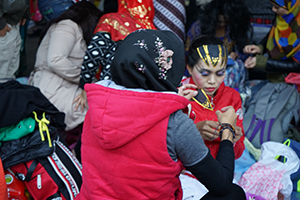 Indonesian domestic helpers enjoying their day off near Victoria Park, Causeway Bay, 14 December 2014