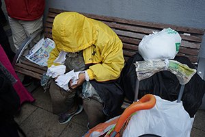 Indonesian domestic helpers enjoying their day off near Victoria Park, Causeway Bay, 14 December 2014