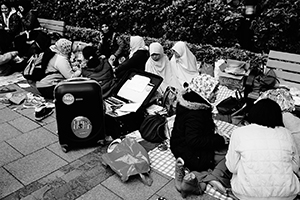 Indonesian domestic helpers enjoying their day off near Victoria Park, Causeway Bay, 14 December 2014