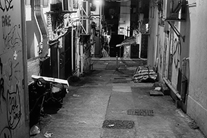 Alleyway at night, Sheung Wan, 15 December 2014