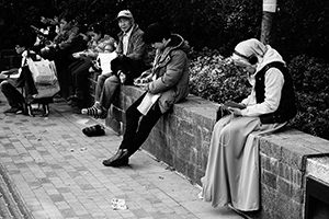 Foreign domestic helpers on their day off, near Victoria Park, Causeway Bay, 14 December 2014