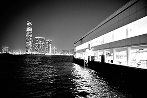Night view of Victoria Harbour from Central Ferry Piers, 16 December 2014